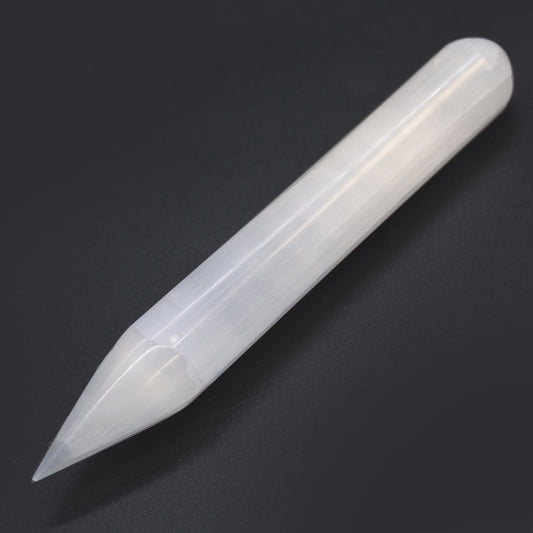 Selenite Wand | 16 cm | Round Point one End