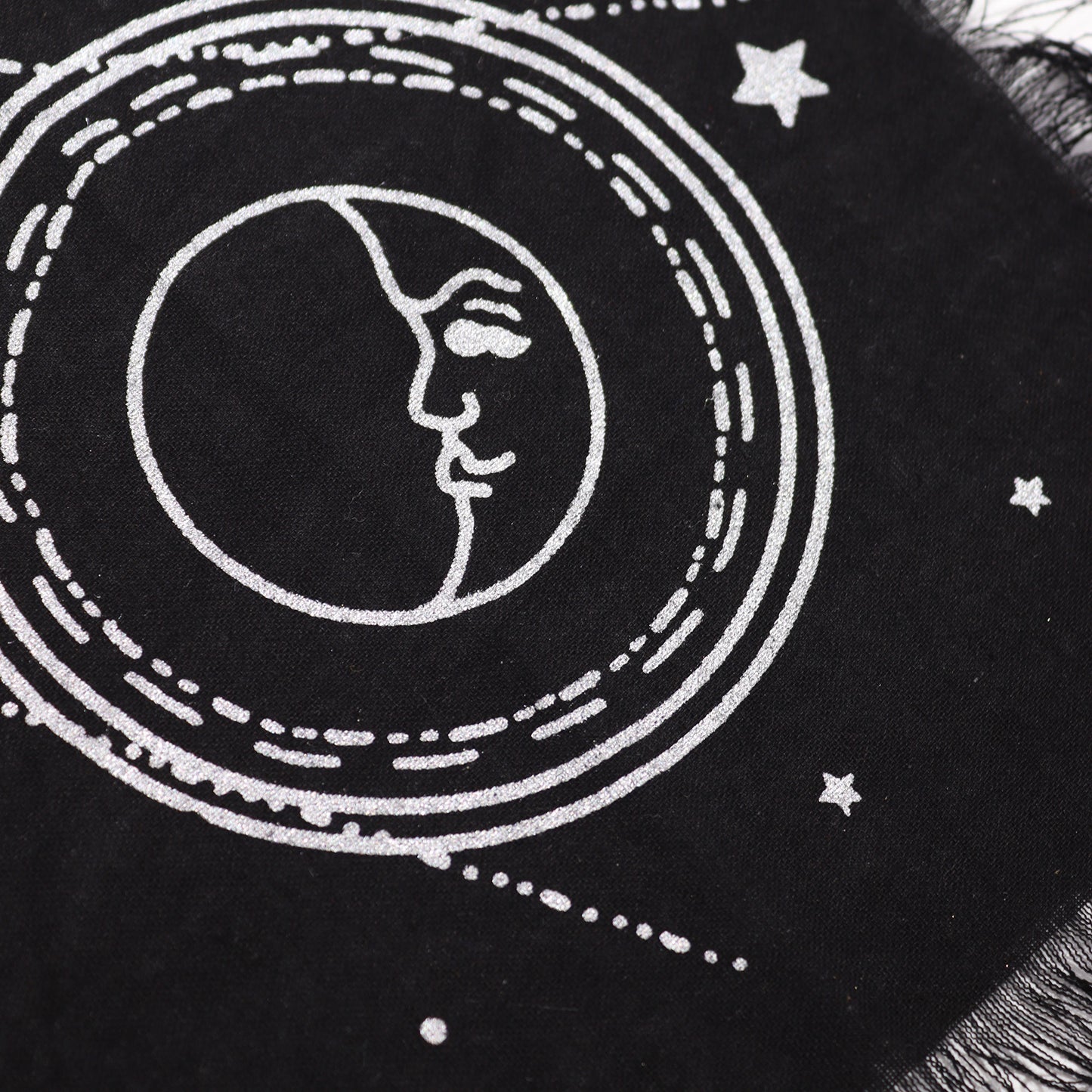 Altar Cloth | Moon and Sun | Esoteric Fringed | 50 x 50 cm | Tarot Cloth