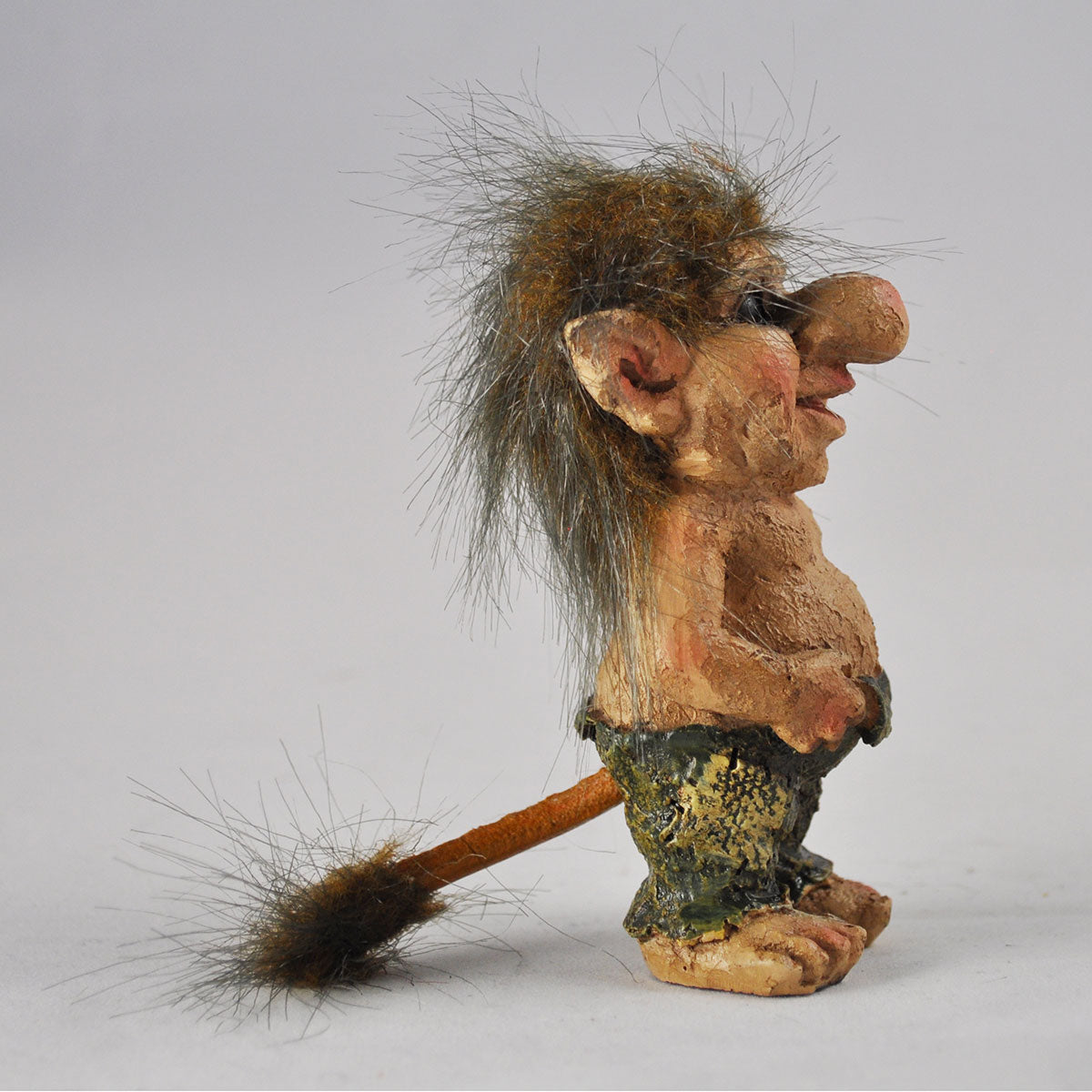Troll Figurine Holding Pants Up | Garden Ornament | Fae Decor | Altar Figurine