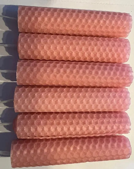 Beeswax Candle | Hand rolled | PINK | Two Sizes | Spell Candles 10 cm | 100 % U.K. Beeswax