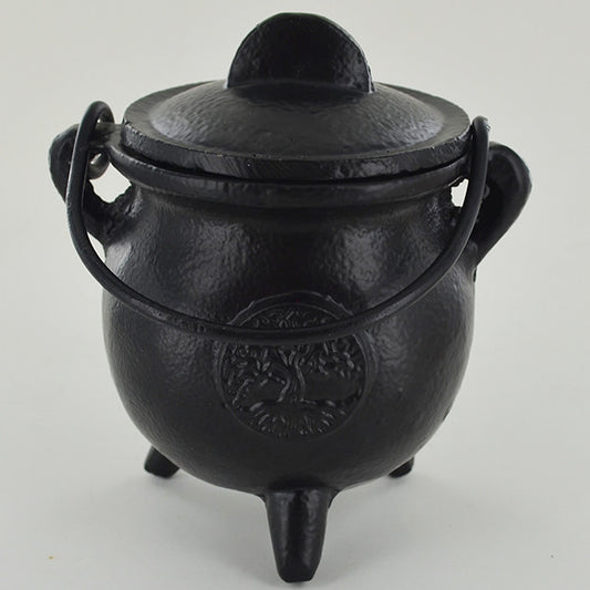 Cast Iron Cauldron engraved with the Tree of Ife | 8 cm Width | Witch Altar | Pagan