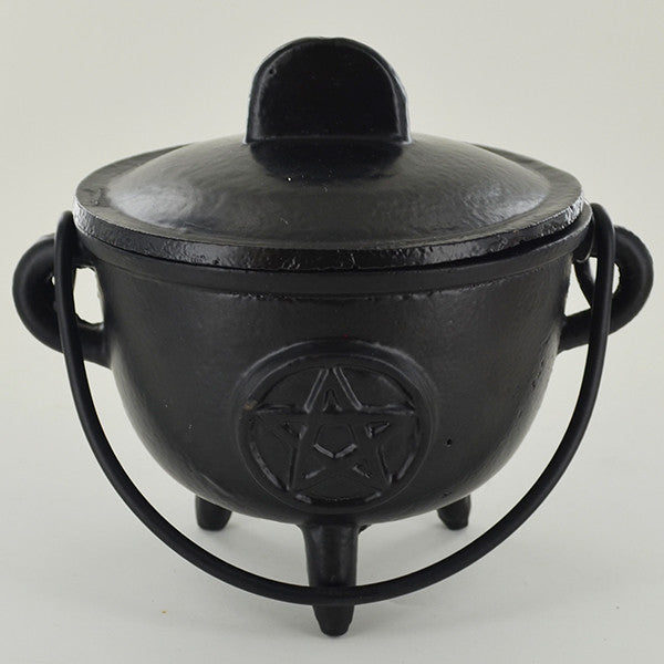 Cast Iron Cauldron engraved with the Pentagram | 11.5 cm Width | Witch Altar | Pagan