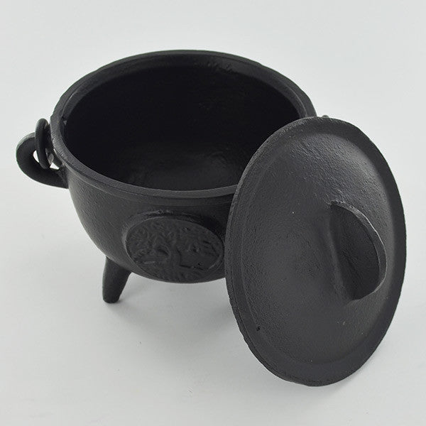 Cast Iron Cauldron engraved with the Tree of Life| 11.5 cm Width | Witch Altar | Pagan