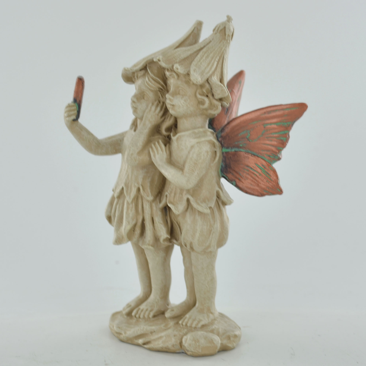 Fairy Couple Garden Ornament | Mystical Altar Piece | Outdoor Fae Statue