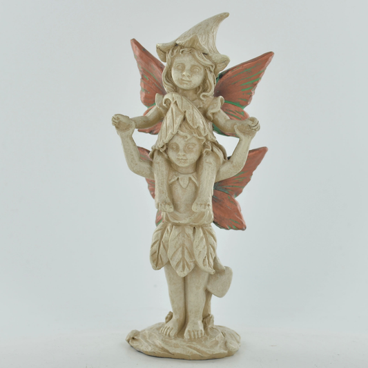 Fairy Duo Ornament | Mystical Altar Piece | Outdoor Fae Statue
