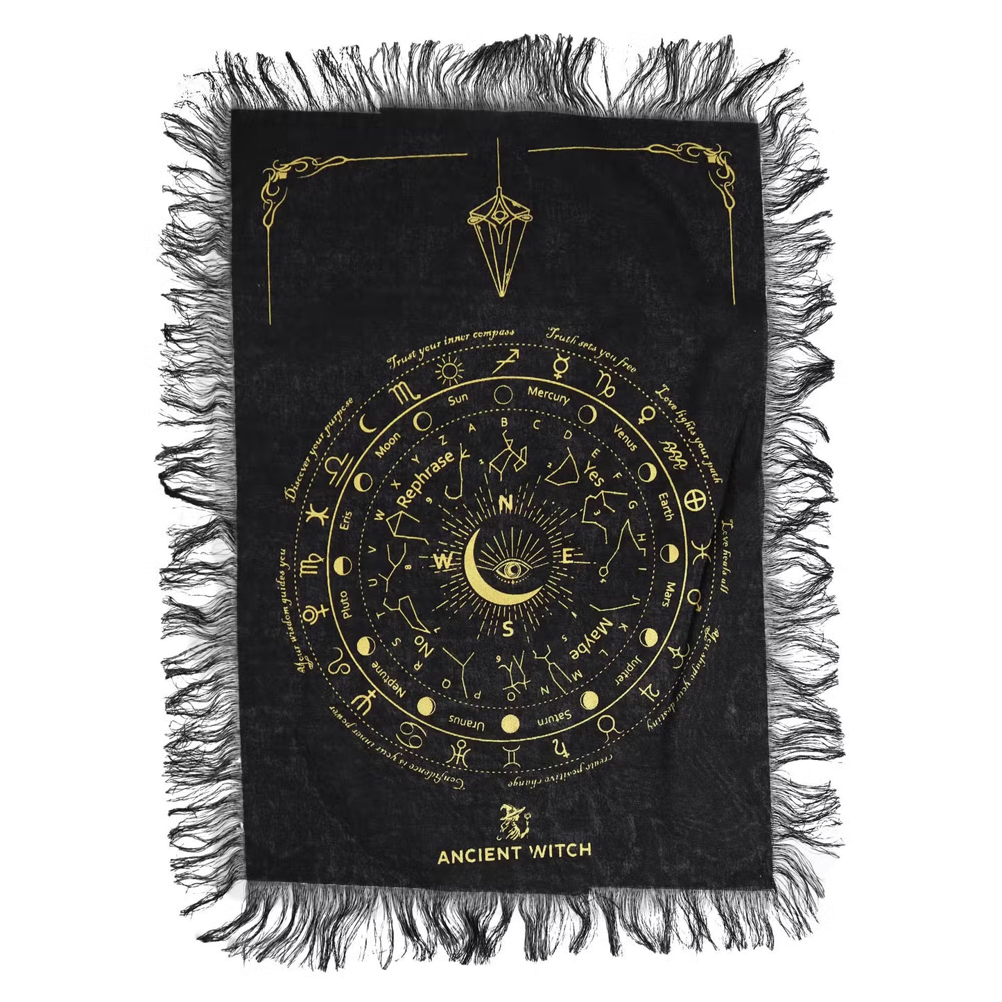 Pendulum Divination Cloth | Black & Gold | Fortune Telling