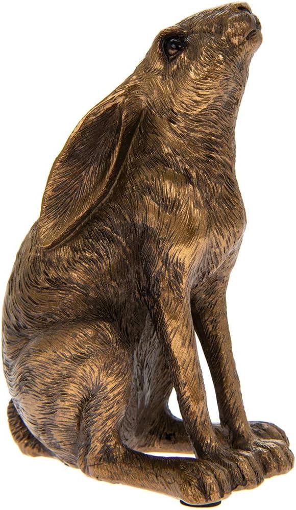 Bronzed Gazing Hare | The Leonardo Collection Reflections | 8 x 6 12 cm | Ostara | Easter