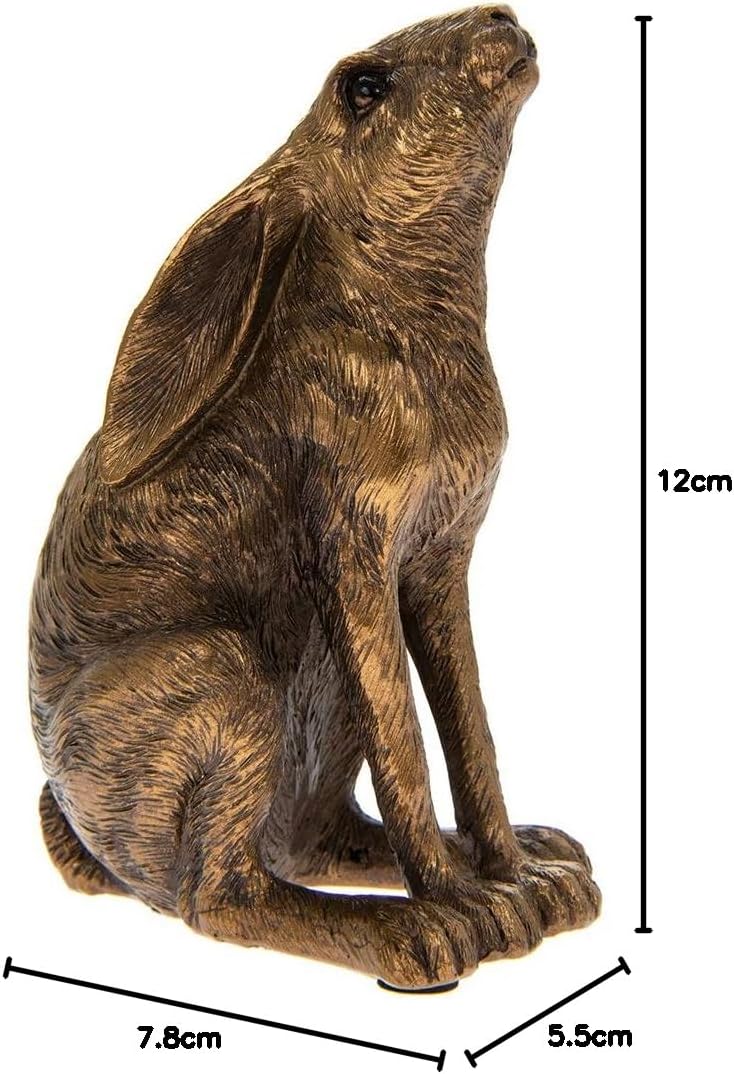 Bronzed Gazing Hare | The Leonardo Collection Reflections | 8 x 6 12 cm | Ostara | Easter
