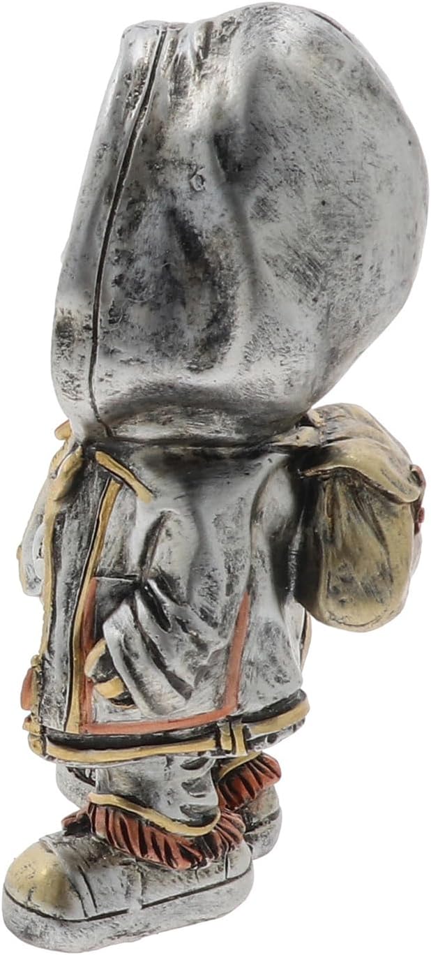 Gentleman Joe Steampunk Skeleton in a Hoodie Figurine | Painted Resin | Industrial Gothic Mechanical Design | 16 x 8.5 x 7 cm