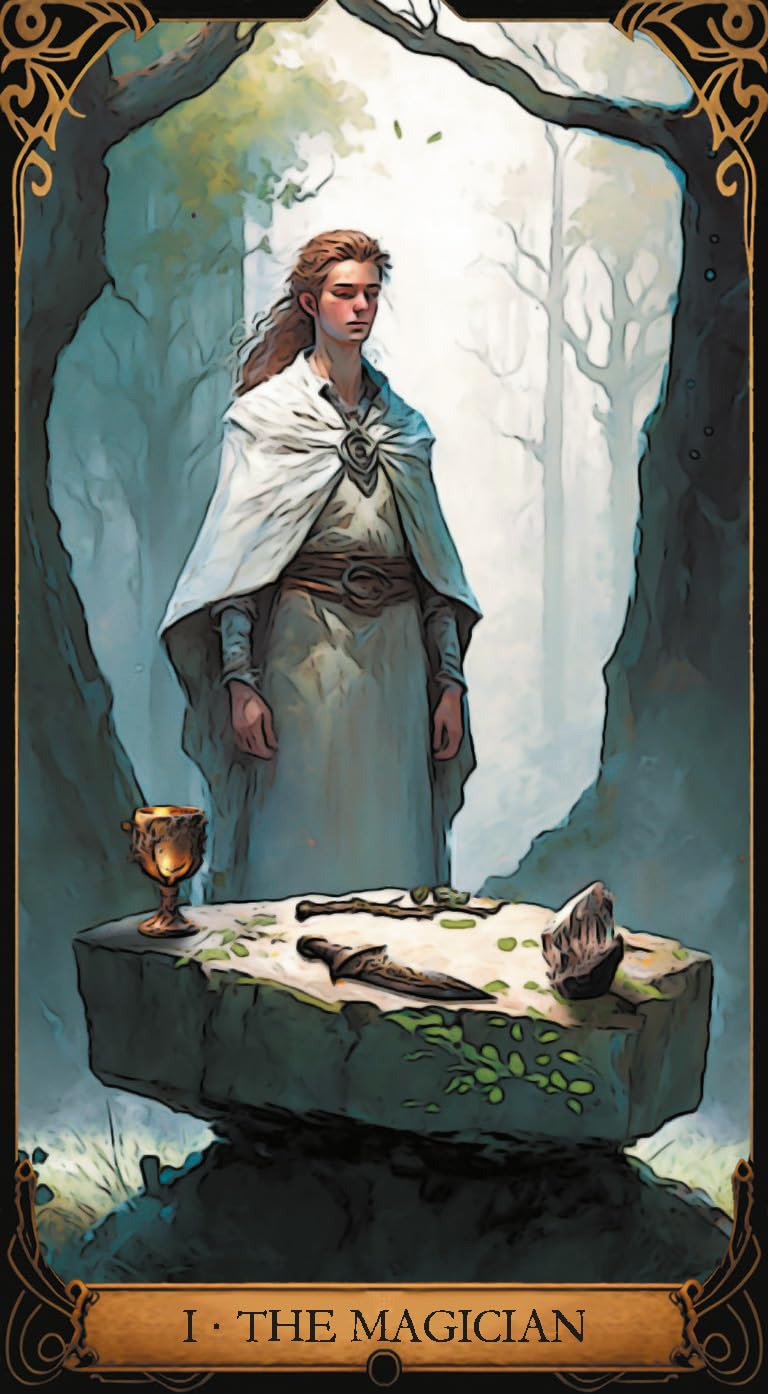 Druidic Tarot Cards | 2024 | by Andrea Cogerino (Author), David Lopes (Illustrator) | Fortune telling