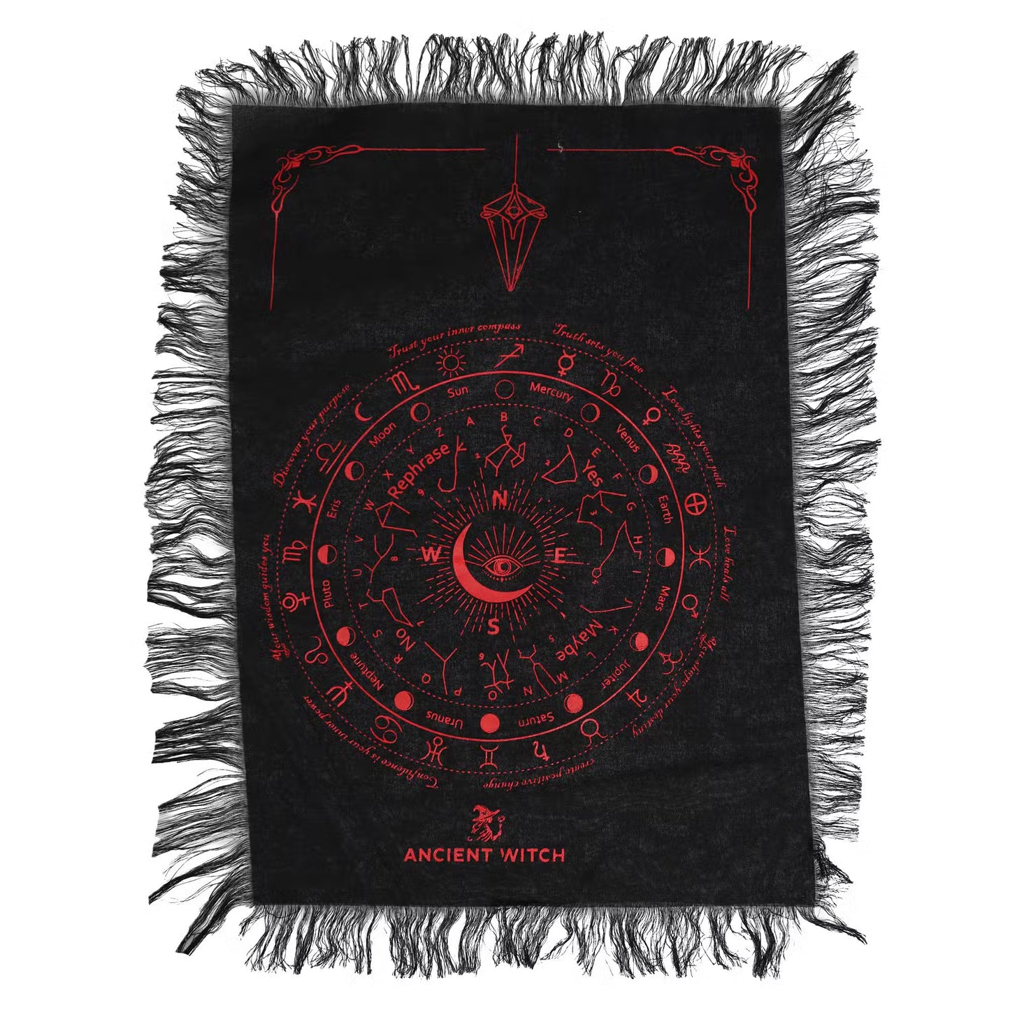 Pendulum Divination Cloth | Black & Blood Red | Fortune Telling