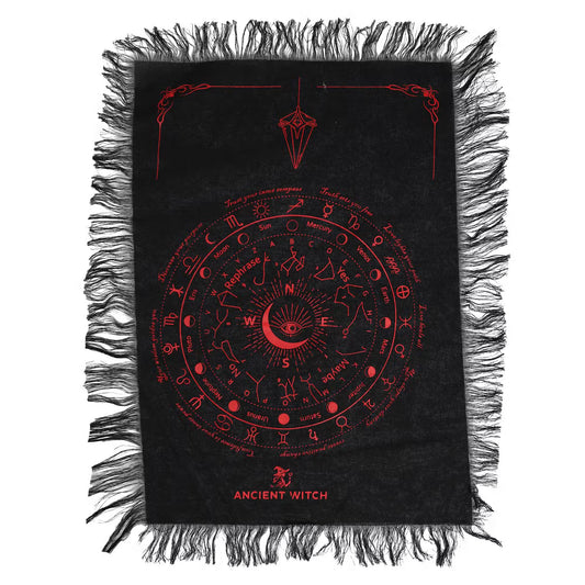 Pendulum Divination Cloth | Black & Blood Red | Fortune Telling