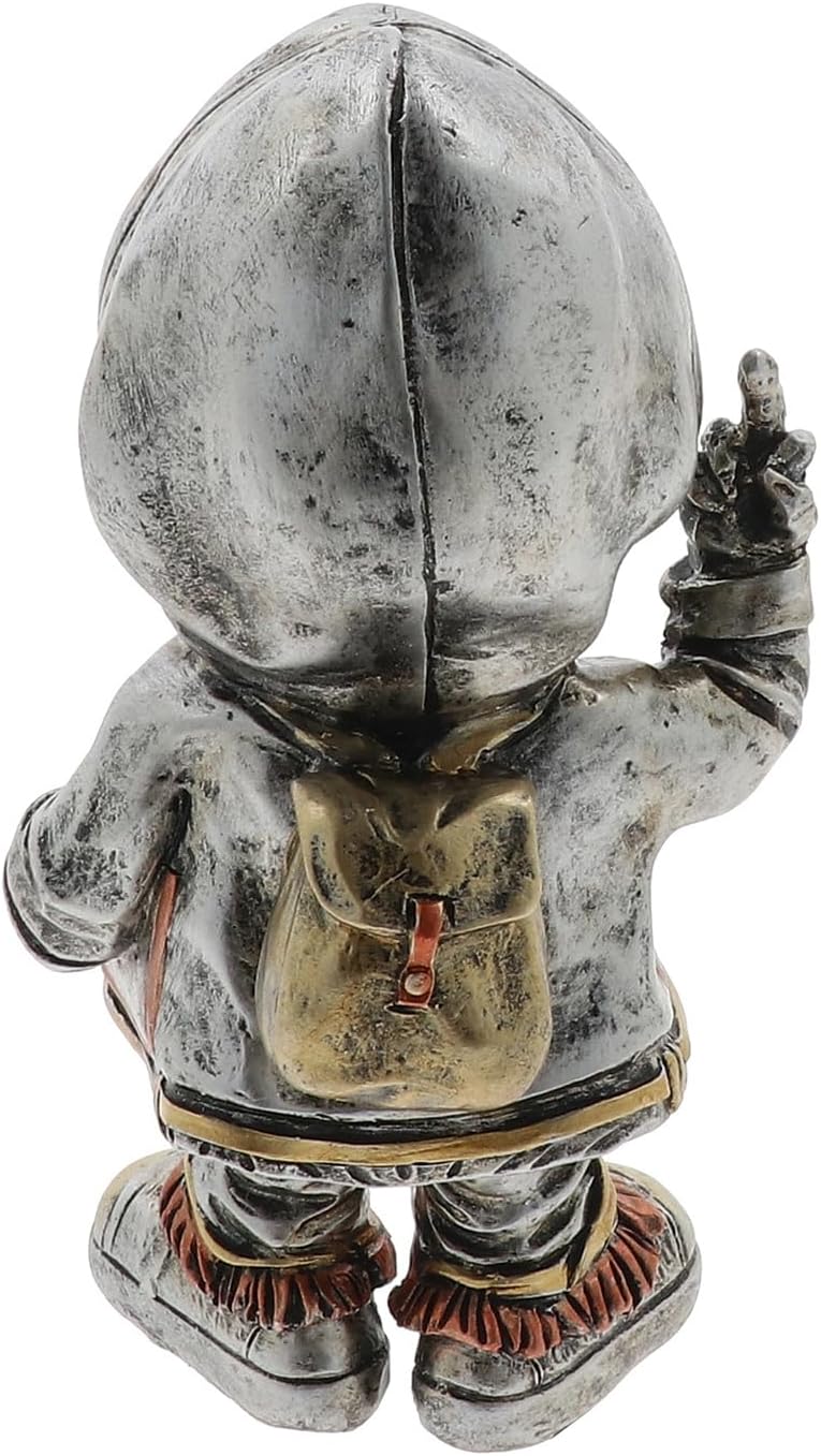 Gentleman Joe Steampunk Skeleton in a Hoodie Figurine | Painted Resin | Industrial Gothic Mechanical Design | 16 x 8.5 x 7 cm