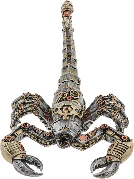 Steampunk Scorpion Figurine | Resin Bronze Silver Mechanical Decor | Gentleman Joe | Collectables