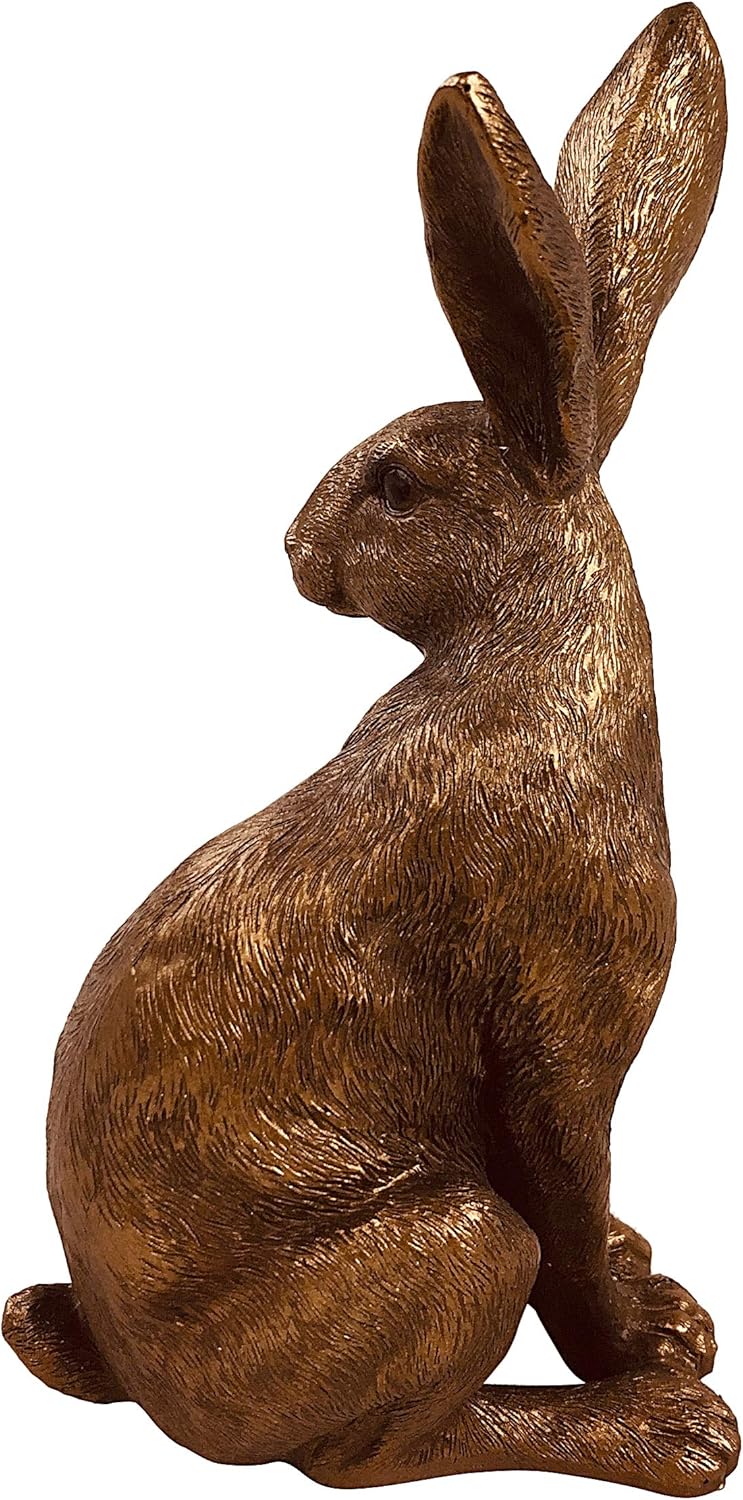 Bronzed Sitting Hare | The Leonardo Collection Resin Reflections | 8 x 5 x 15 cm | Ostara | Easter