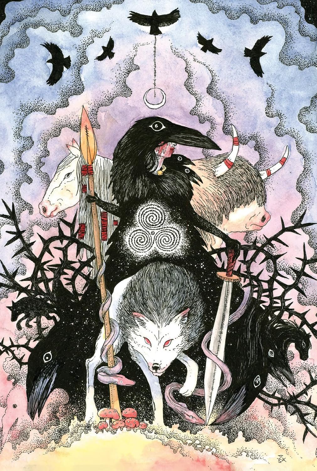 Call of the Morrigan Oracle: A 45-Card Deck and Guidebook | 2025 | by Stephanie Woodfield, Karen Storminger, Naomi Cornock | Divination | Fortune Telling