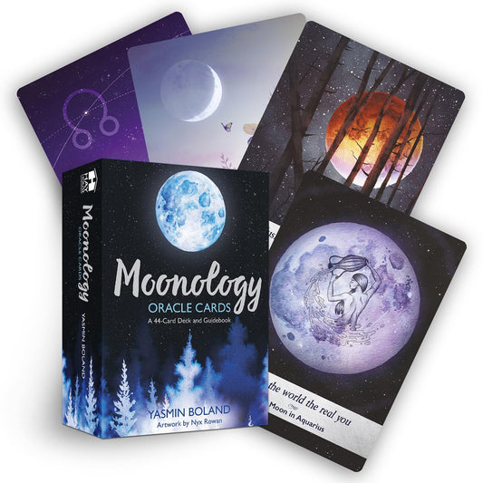 Moonology Oracle Cards: A 44-Card Moon Astrology Oracle Deck and Guidebook Cards | 2018 | by Yasmin Boland (Author), Nyx Rowan (Illustrator)