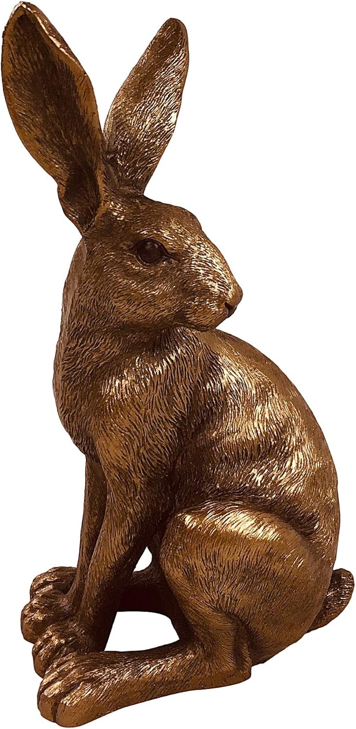 Bronzed Sitting Hare | The Leonardo Collection Resin Reflections | 8 x 5 x 15 cm | Ostara | Easter