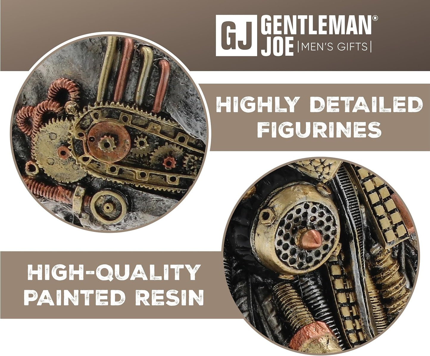 Steampunk Cobra Figurine | Industrial Mechanical Design in Bronze and Silver | Snake Figurine | Goth