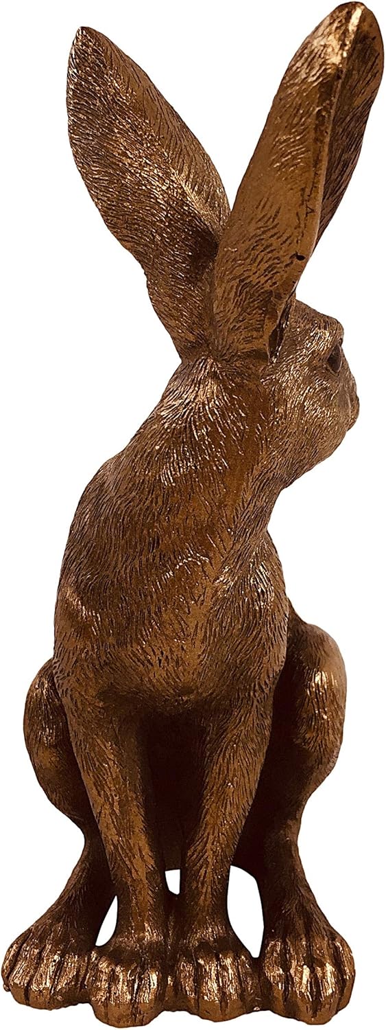 Bronzed Sitting Hare | The Leonardo Collection Resin Reflections | 8 x 5 x 15 cm | Ostara | Easter