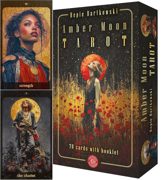 Amber Moon Tarot | 78 tarot cards and 80-page booklet Cards | 2025 | by Hepie Bartkowski (Author)