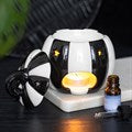 Black and White Striped Pumpkin Oil Burner | Strange and Unusual Collection | Home Fragrance | Wax Warmer | Beetlejuice