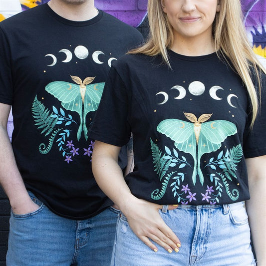 Luna Moth Dark Forst T Shirt |  Unisex T-shirt | Cottagecore |