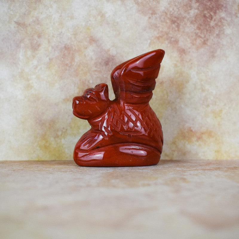 Hand Carved Dragon | Red Jasper |  Crystal Figurine