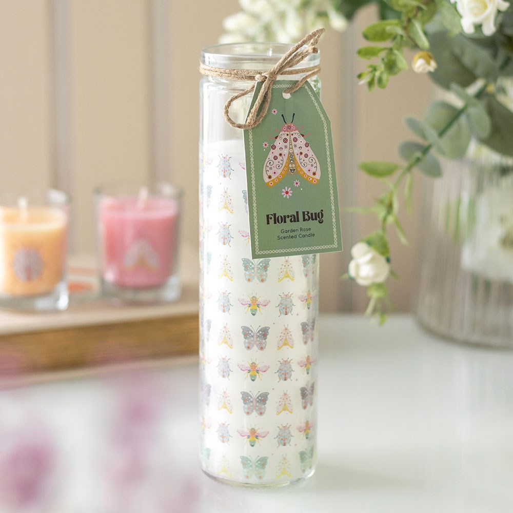Floral Bug Garden Rose Tube Candle | Gift Candle | Altar | Fragrances of Garden Roses