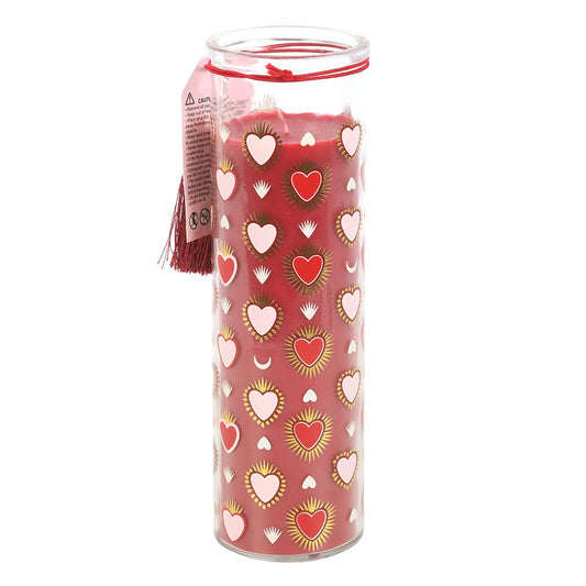 Sacred Heart Print  Tube Candle | Black Fig Scent | Valentines Gift | Love Magic