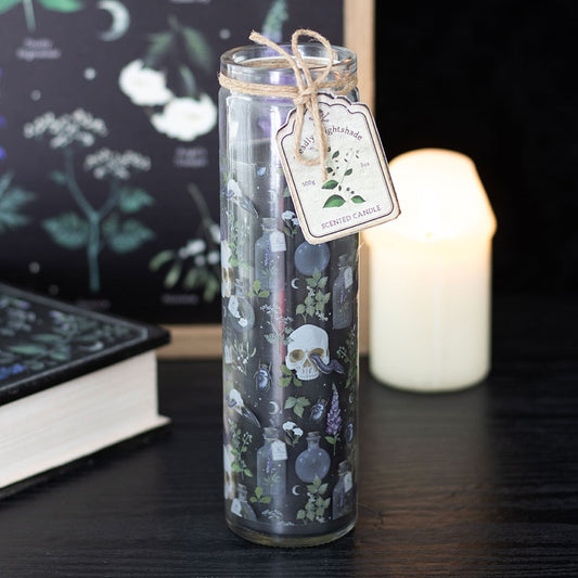 Poisonous Plants Deadly Nightshade Tube Candle | Cottagecore | Goth Decor