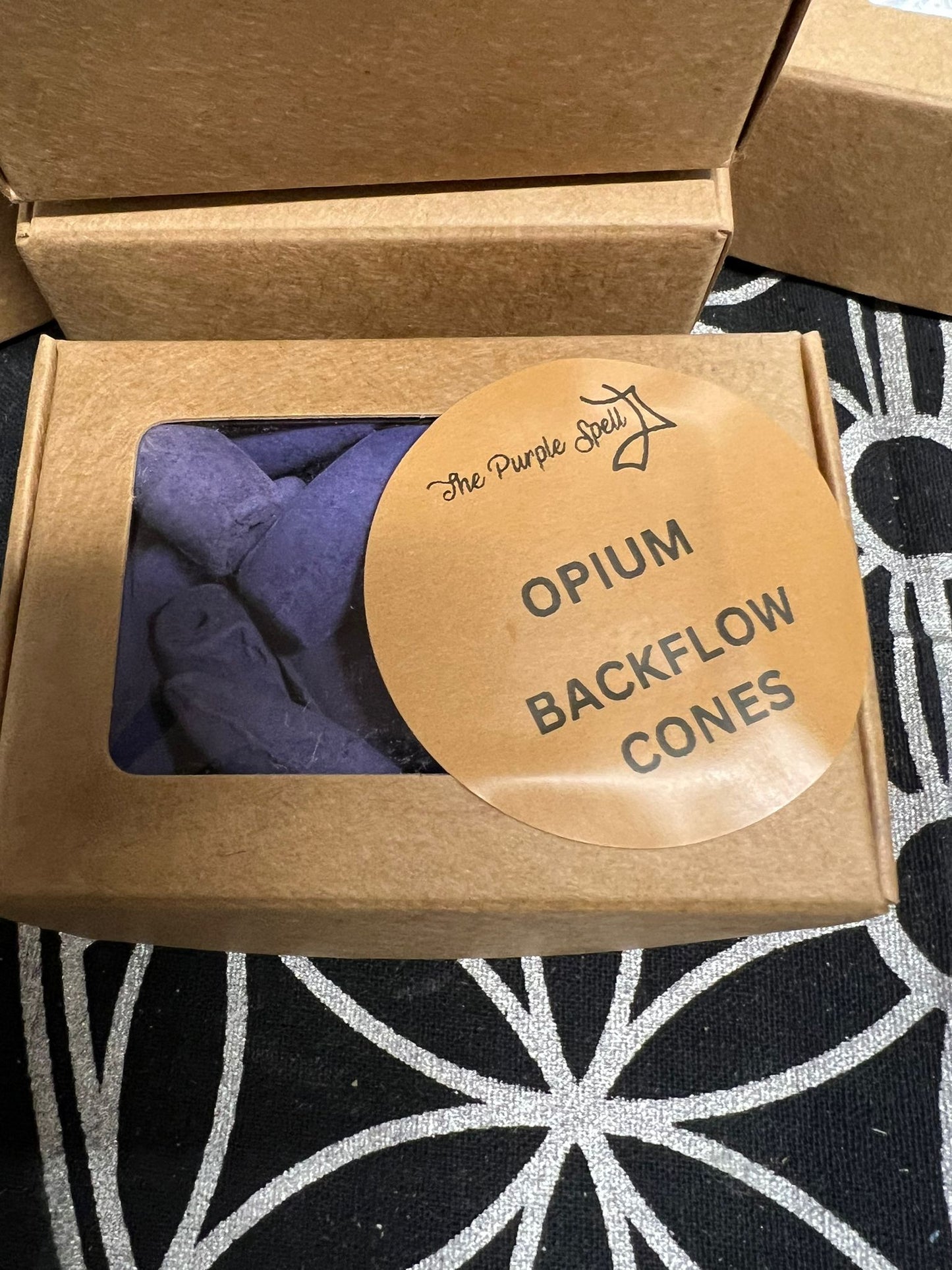 Back Flow Incense Cones | Opium | 30 cones | Home Fragrance
