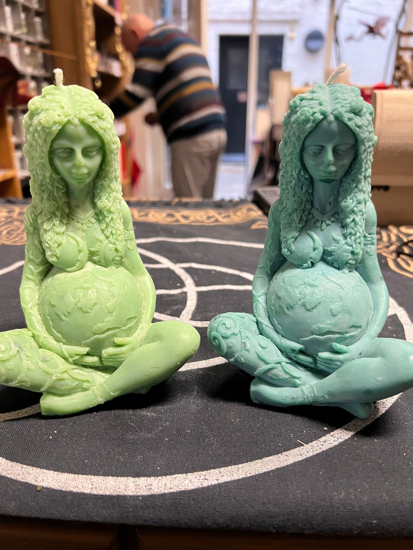 Gaia Candle | Mother Earth Pillar Candle | Two scents | Altar Candles | 15cm