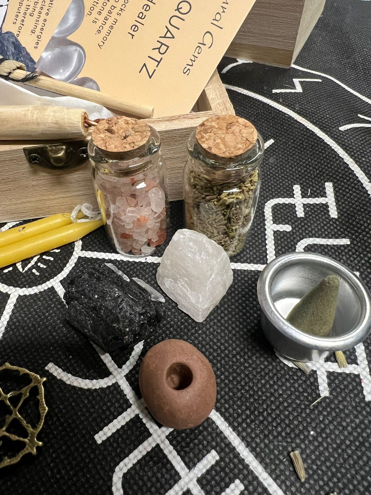 Witch-on-the-Go Travel Altar | Portable Mini Discreet Altar Kit in a Decorative Wood Box
