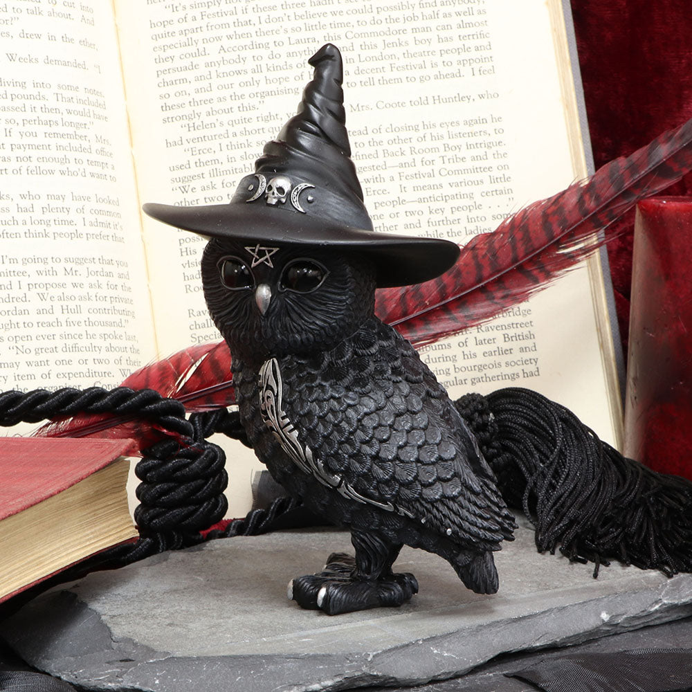 Owlocen Witches Hat Occult Owl Figurine | Cult Cuties | 13.5cm | Nemesis Now | Goth Decor
