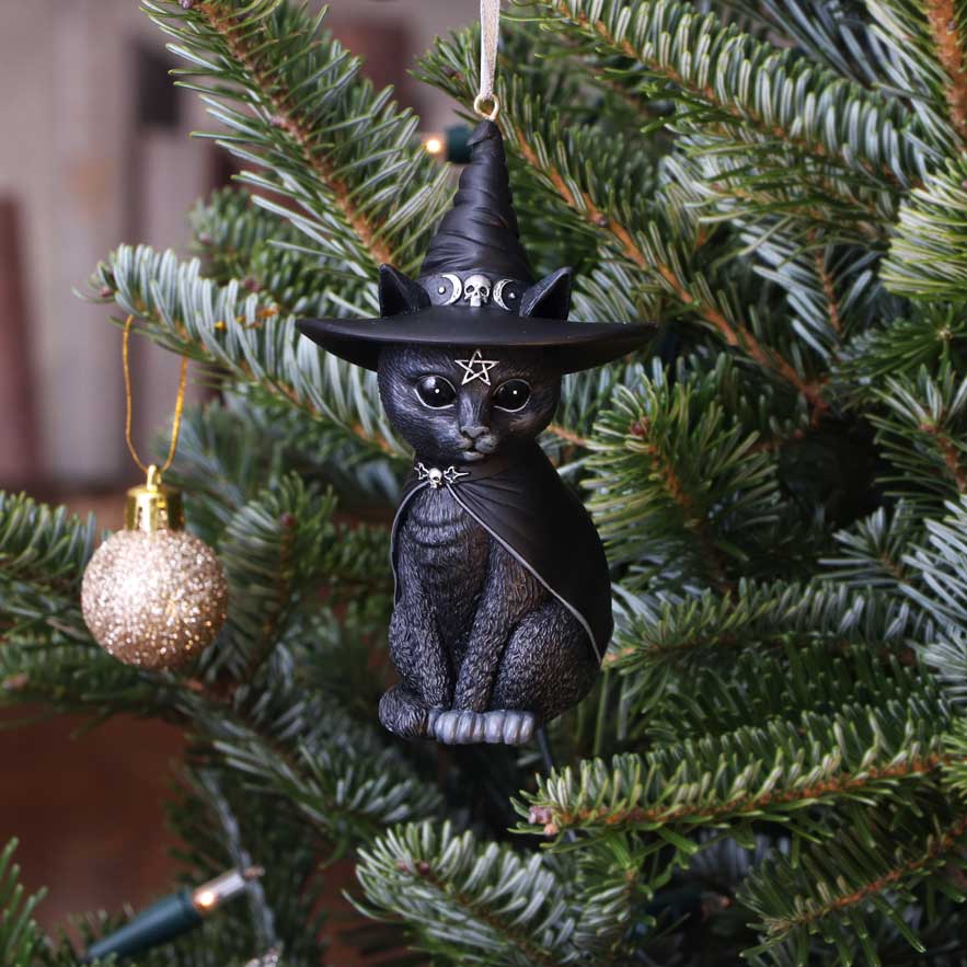 Purrah Ornament | Black Witch Cat Hanging Decorative Ornament | 11.5cm | Cult Cuties