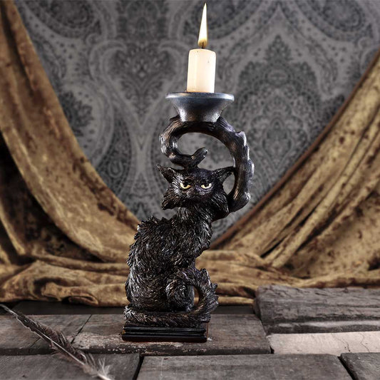 Witches Familiar Salem Candlestick Holder | 20cm | Nemesis | Goth Decor | Familiar