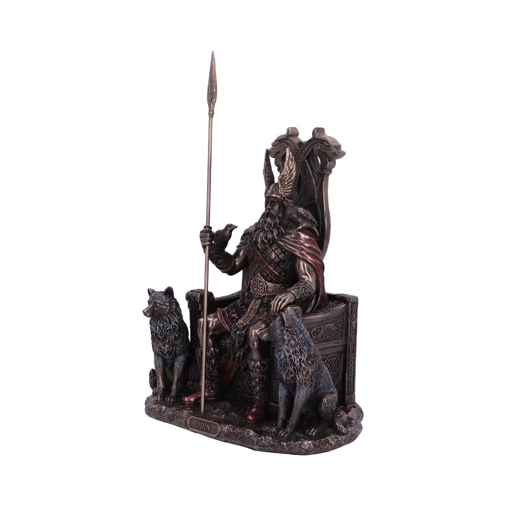 Odin All Father Wolves and Throne Figurine |  22cm | Norse Mythology | Ancient Gods | Vikings