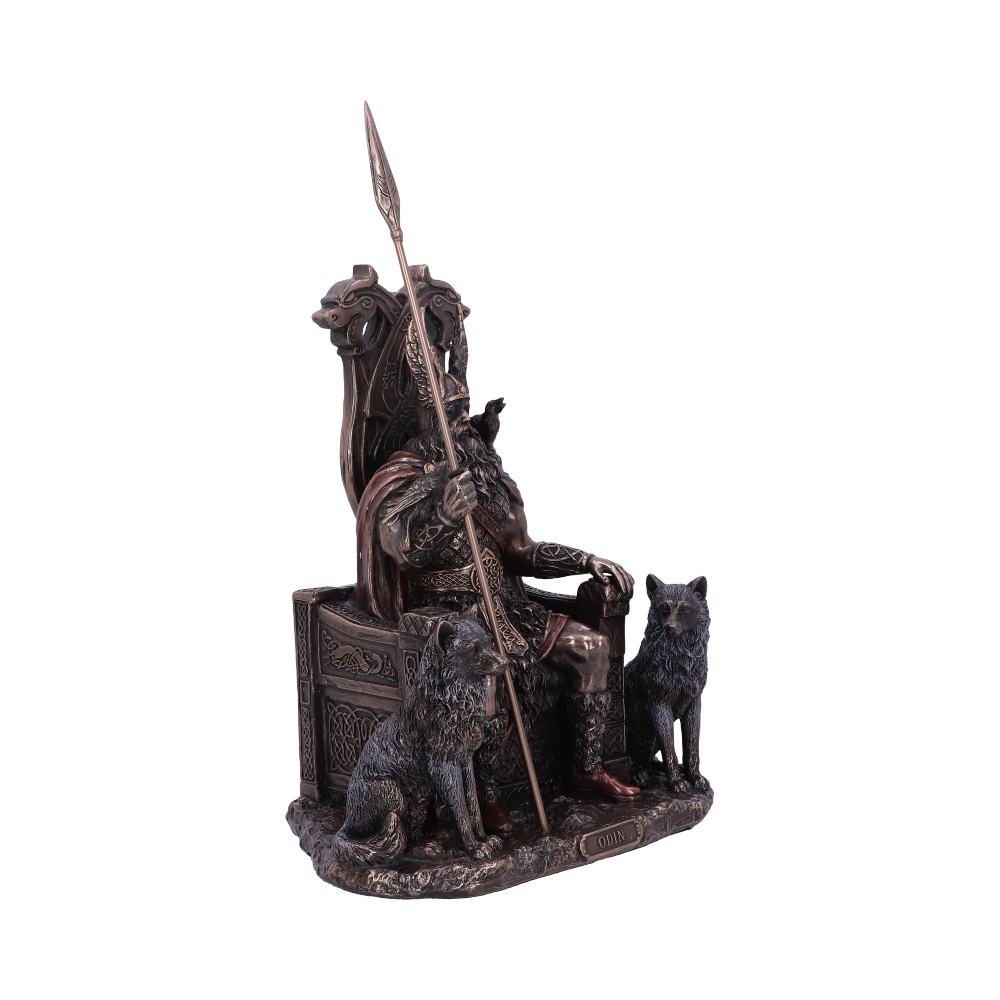 Odin All Father Wolves and Throne Figurine |  22cm | Norse Mythology | Ancient Gods | Vikings