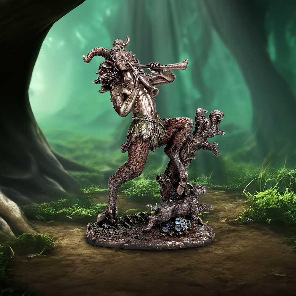 Satyr Nature Spirit Bronze Figurine | 21.5 cm | Greek Mythology | Druid