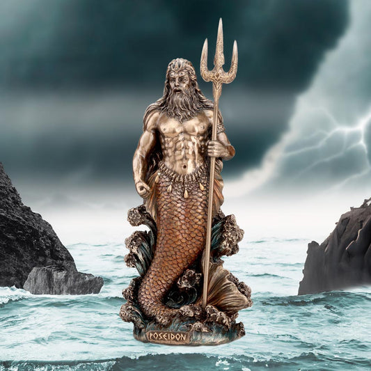 Poseidon God of the Sea | 18.5cm | Greek God Figurine | Greek Mythology Collectible