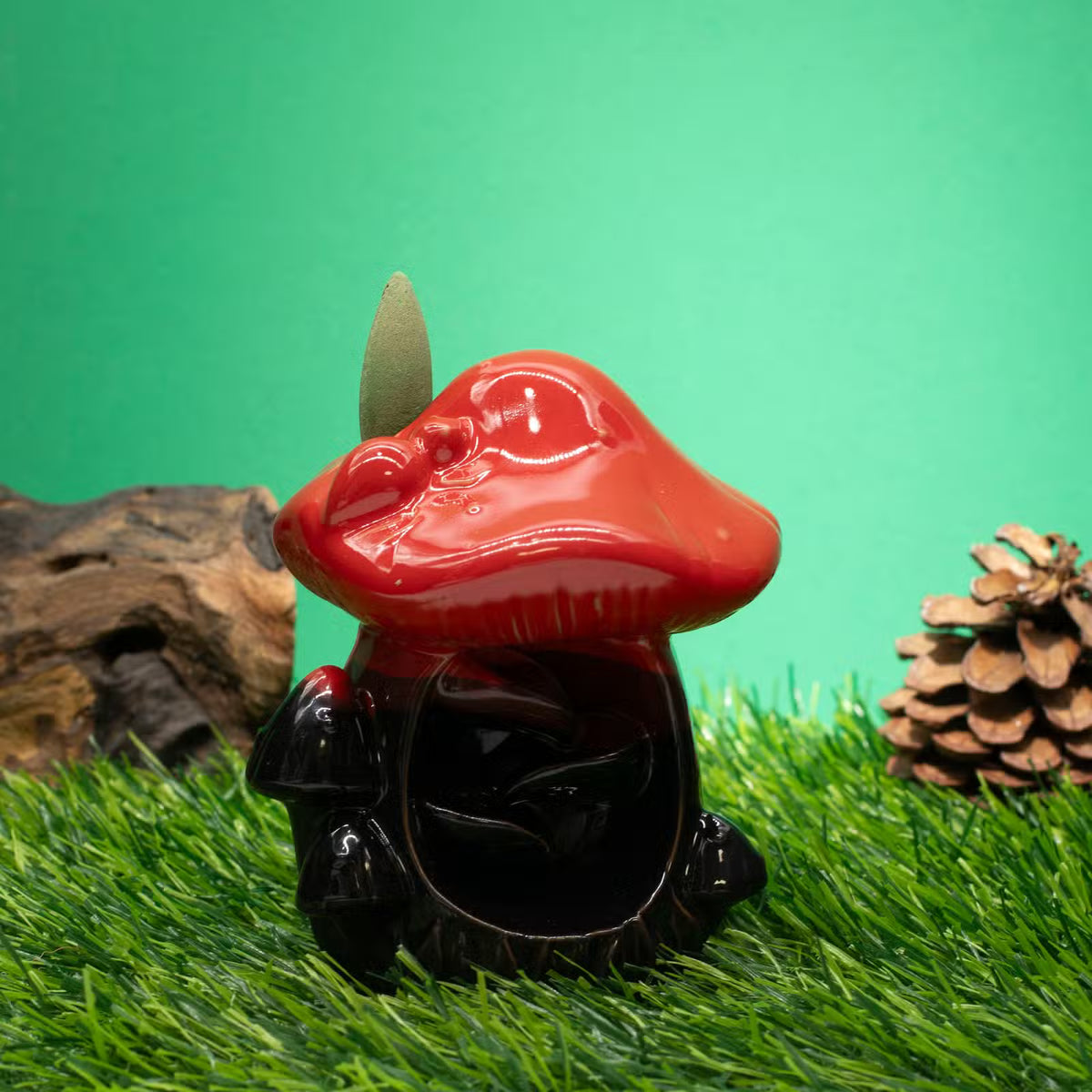 Large Mushroom Backflow Incense Burner | Ceramic, Smoke Waterfall Effect | Home Fragrance Ornament |