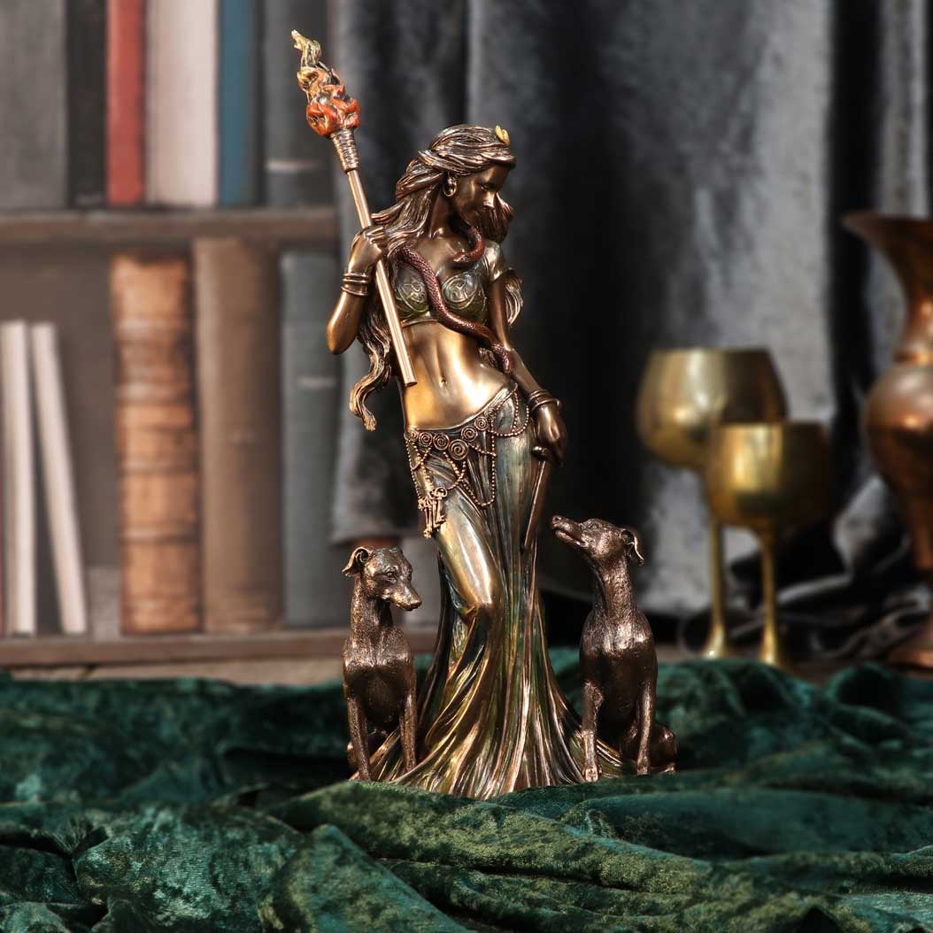Hecate Moon Goddess | 34cm | Bronze Mythological Hekate | Greek Goddess | Greek Mythology