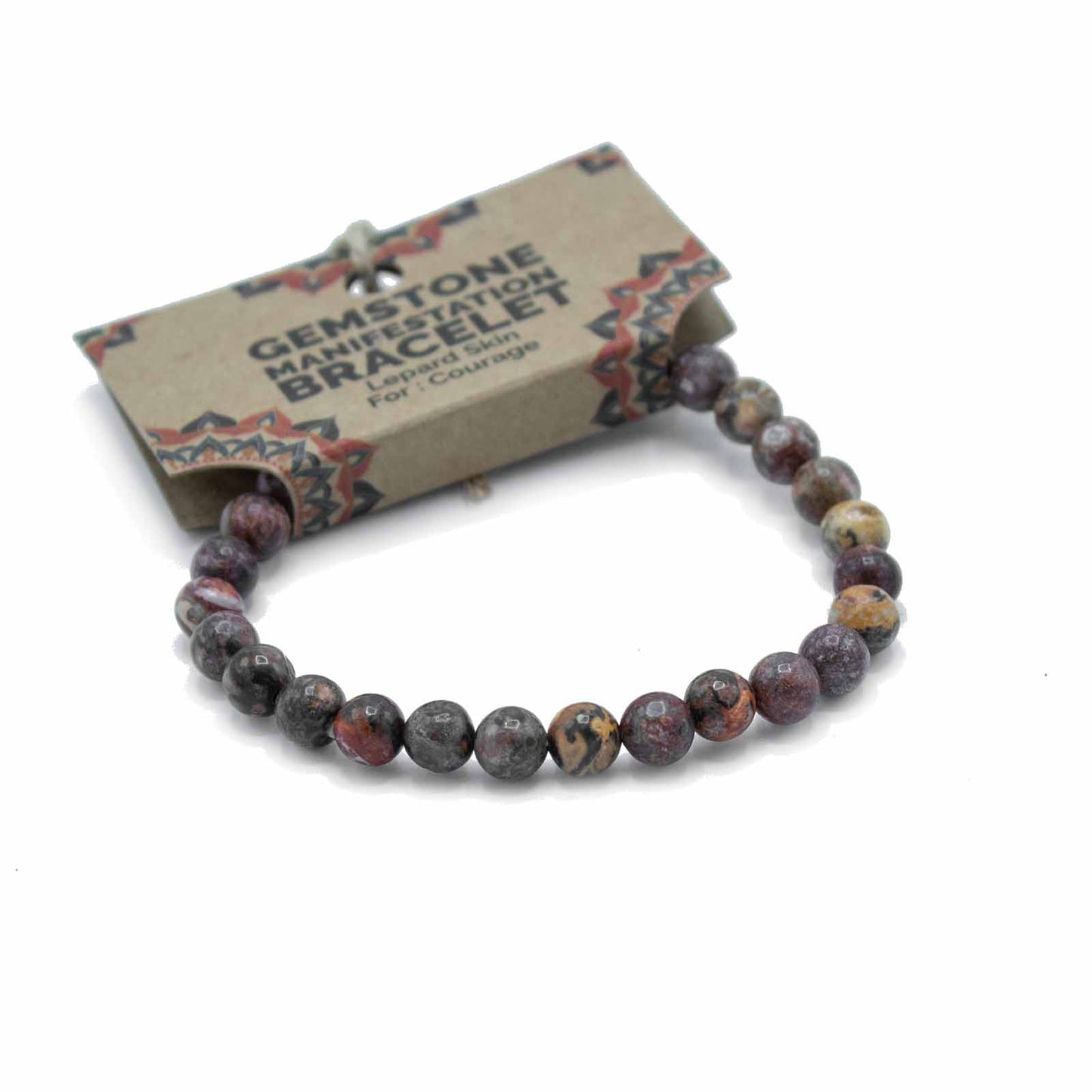 Gemstone Manifestation Bracelet | Leopard Jasper | Courage| Power Bracelet | Boho Jewllery
