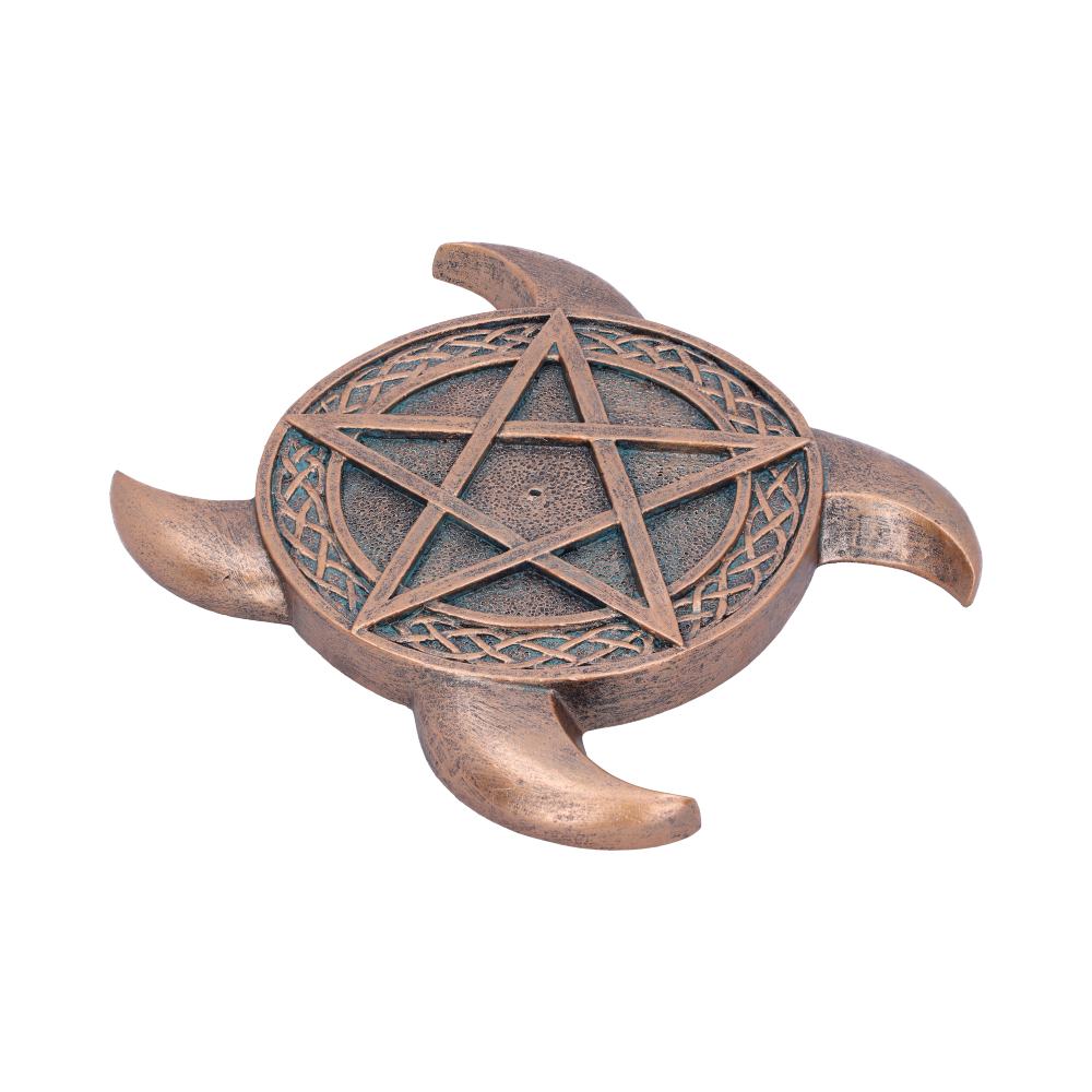Triple Moon Pentacle Incense Burner |  15.5cm | Altar Piece | Pagan