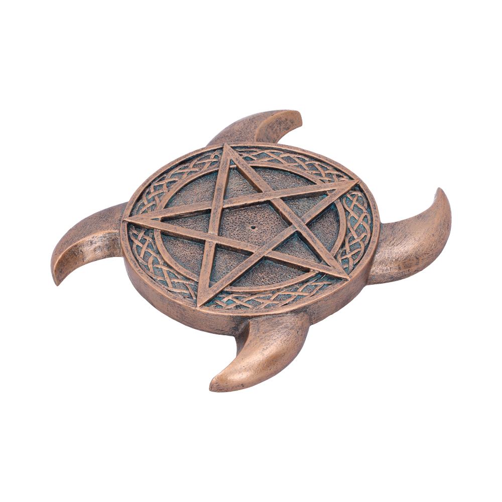 Triple Moon Pentacle Incense Burner |  15.5cm | Altar Piece | Pagan